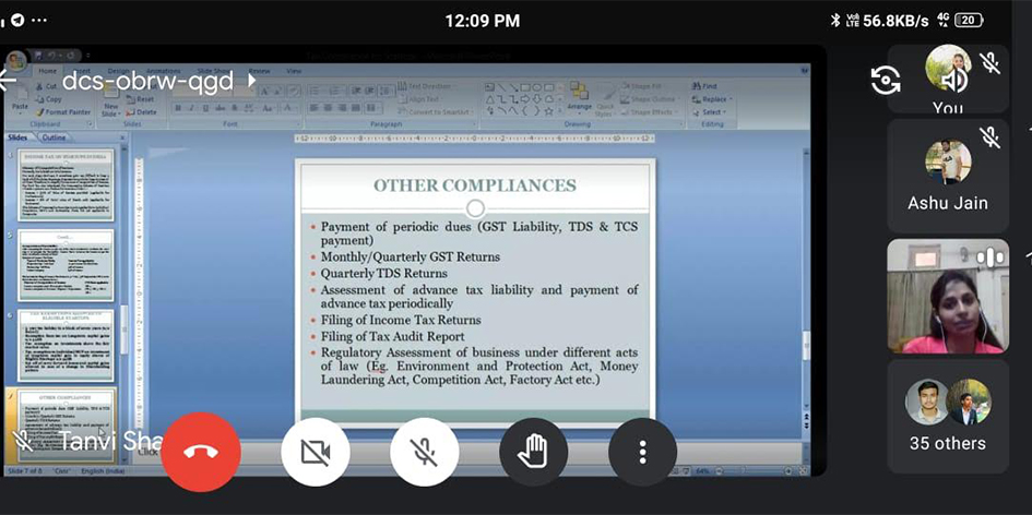 Expert Lecture on Tax Compliance for Start-Ups 