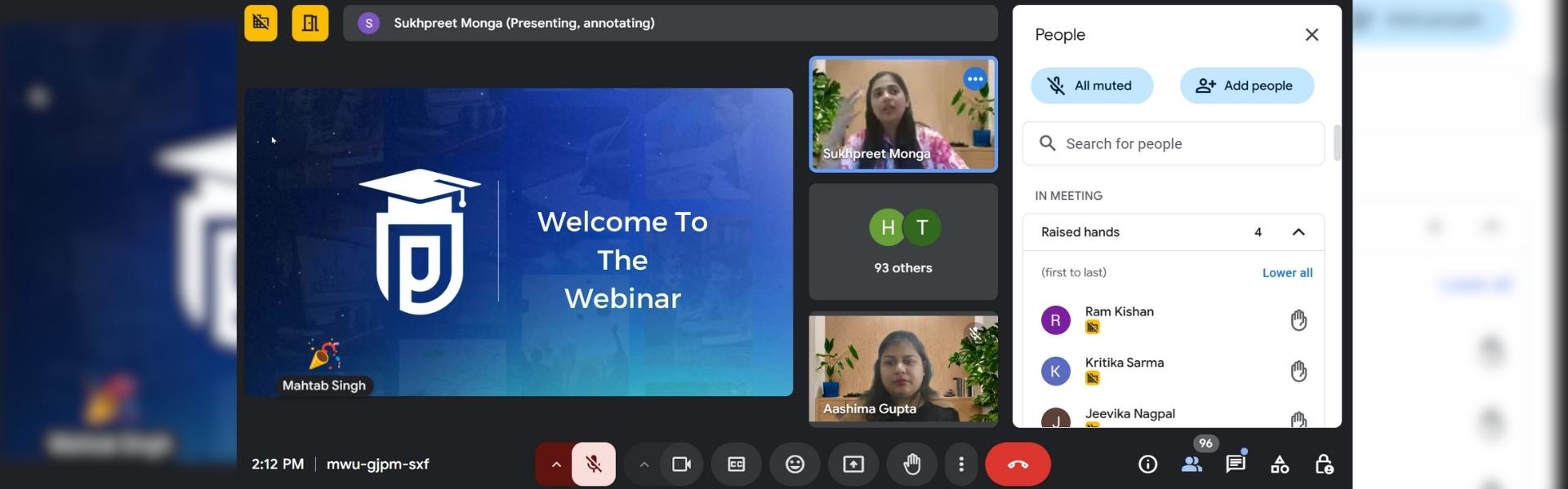 DEPARTMENT OF COMMERCE ORGANIZED A WEBINAR  ON  HOW TO LAND A HIGH PAYING JOB IN BIG 4s & MNCs WITH YOUR  INNOVATIVE IDEAS 