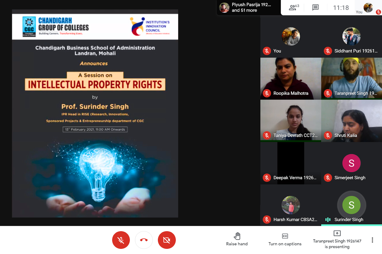 Expert Session  on  INTELLECTUAL PROPERTY RIGHTS 