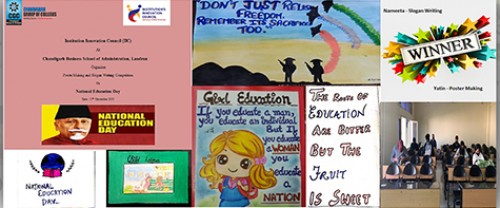 BBA Department Poster Making and Slogan Writing Competition  National Education Day On 11th November, 2021