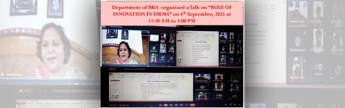 BBA Department Talk on Role of Innovation in Firms