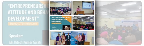 “Workshop on Entrepreneurship skills, Attitude and Behaviour Development” On 2nd December, 2021