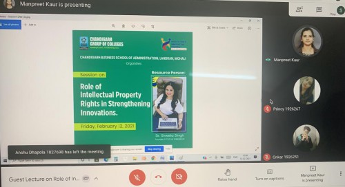 Expert Session on  “Role of intellectual property Rights in Strengthening Innovations”